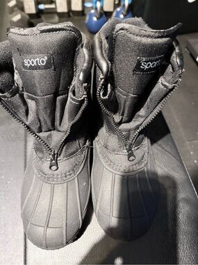 Sporto Black Kids Waterproof Winter Boots